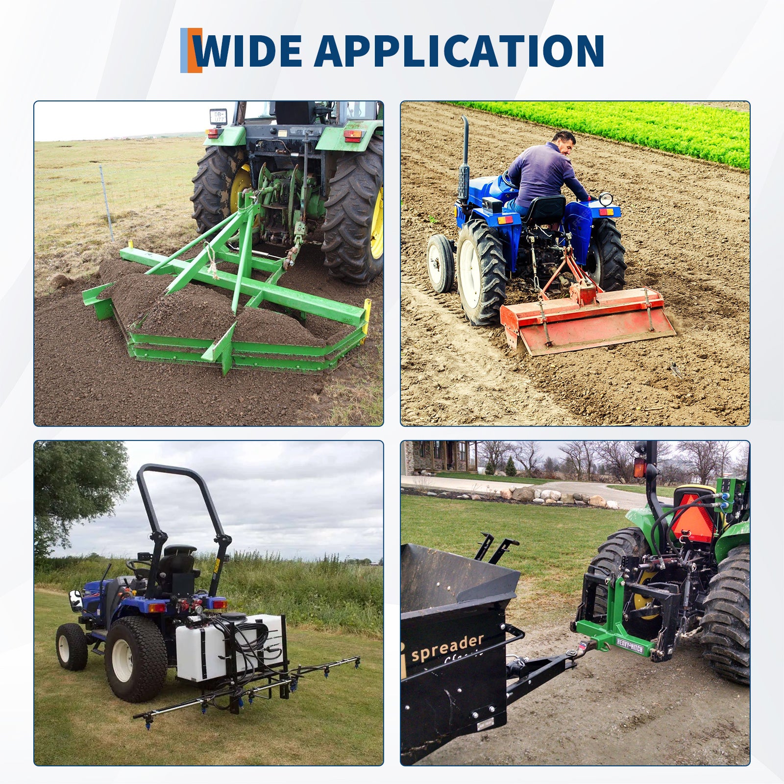 Acero con recubrimiento negro resistente al óxido del enganche Garvee para tractor